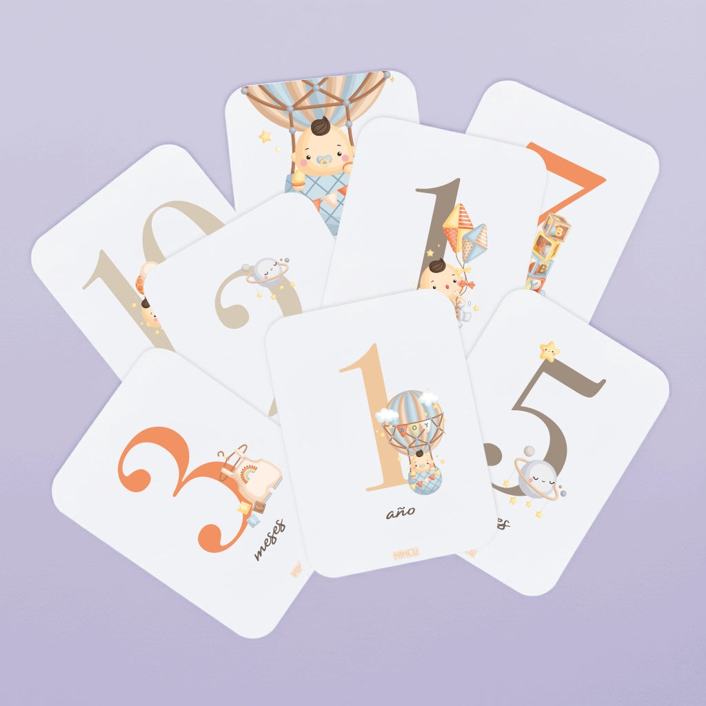 Tarjetas mes a mes bebé Momentos Mágicos para fotos del primer año