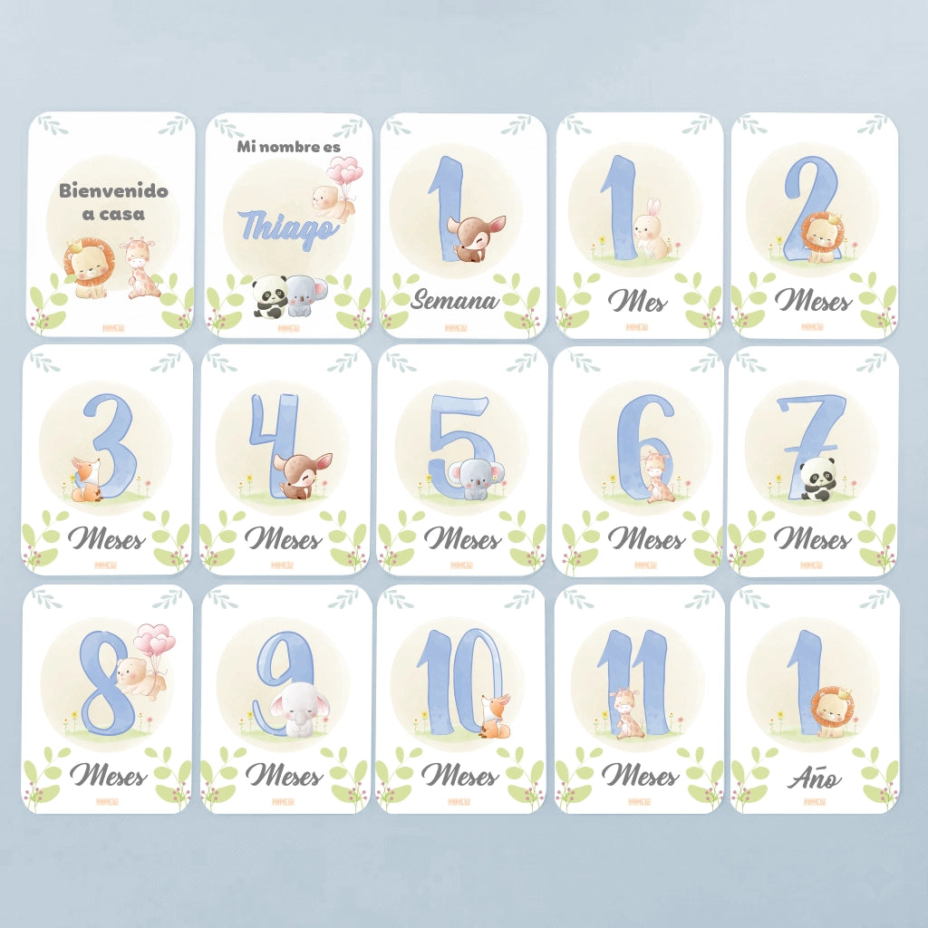 Tarjeta nombre bebé del set Tierno Safari