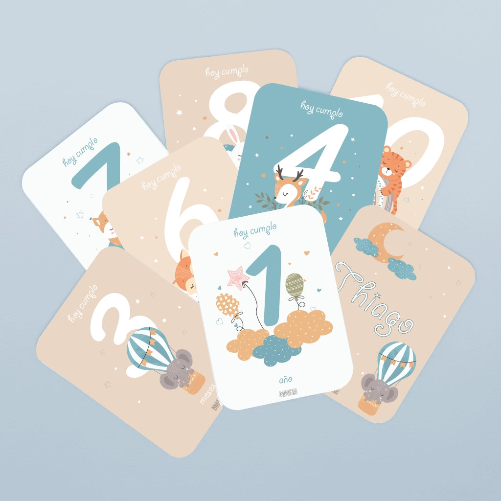 Tarjetas mes a mes bebé Dulces Sueños para fotos del primer año