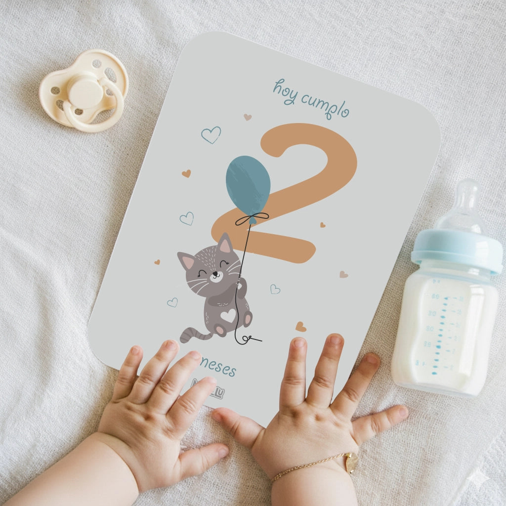 Set de tarjetas mes a mes y cumple meses bebé Dulces Sueños