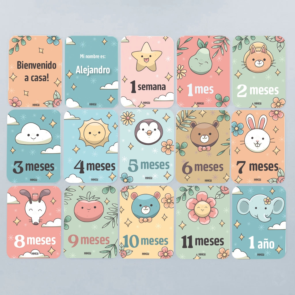 Tarjeta nombre bebé del set Sonrisas Mágicas