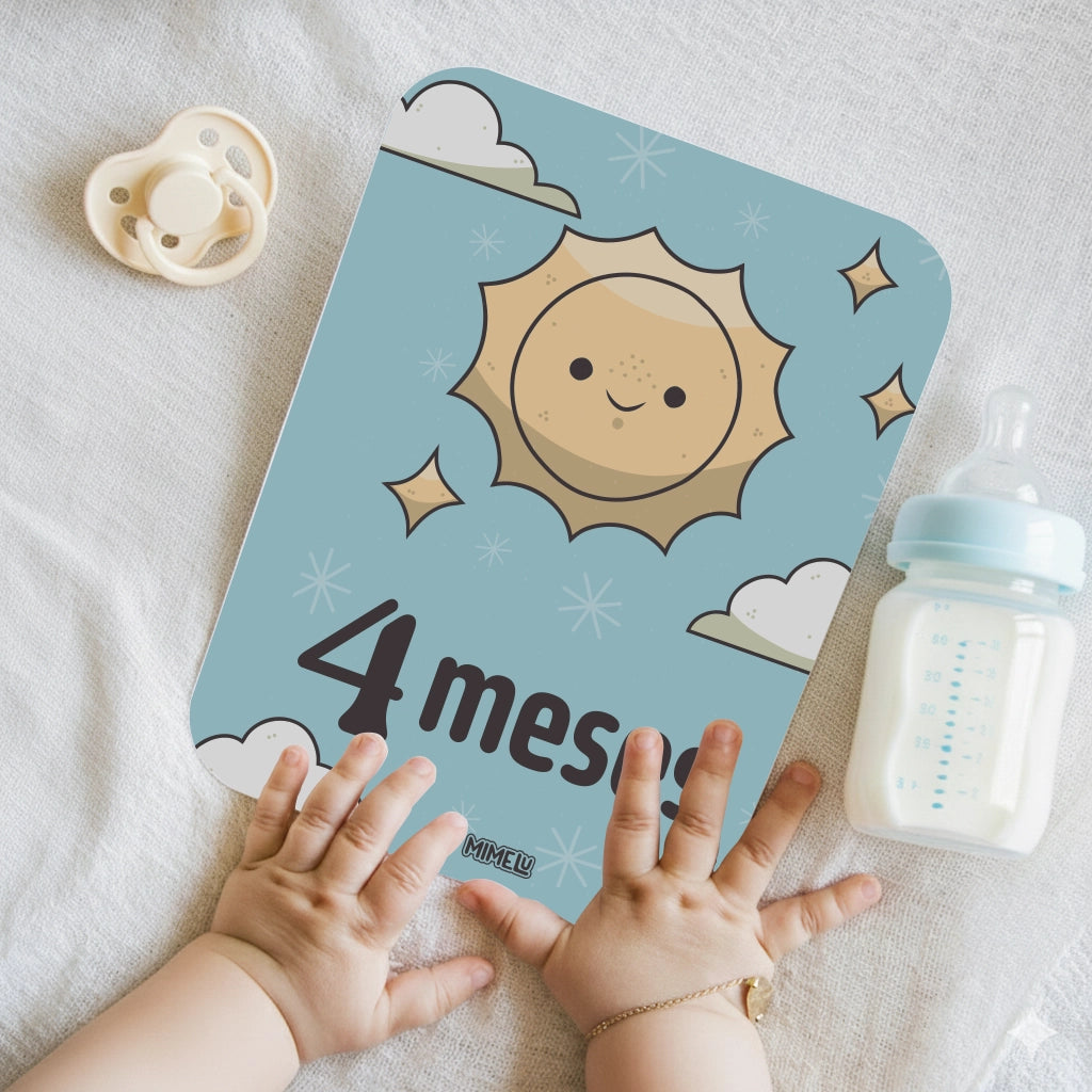 Set completo de tarjetas mes a mes y cumple meses bebé Sonrisas Mágicas