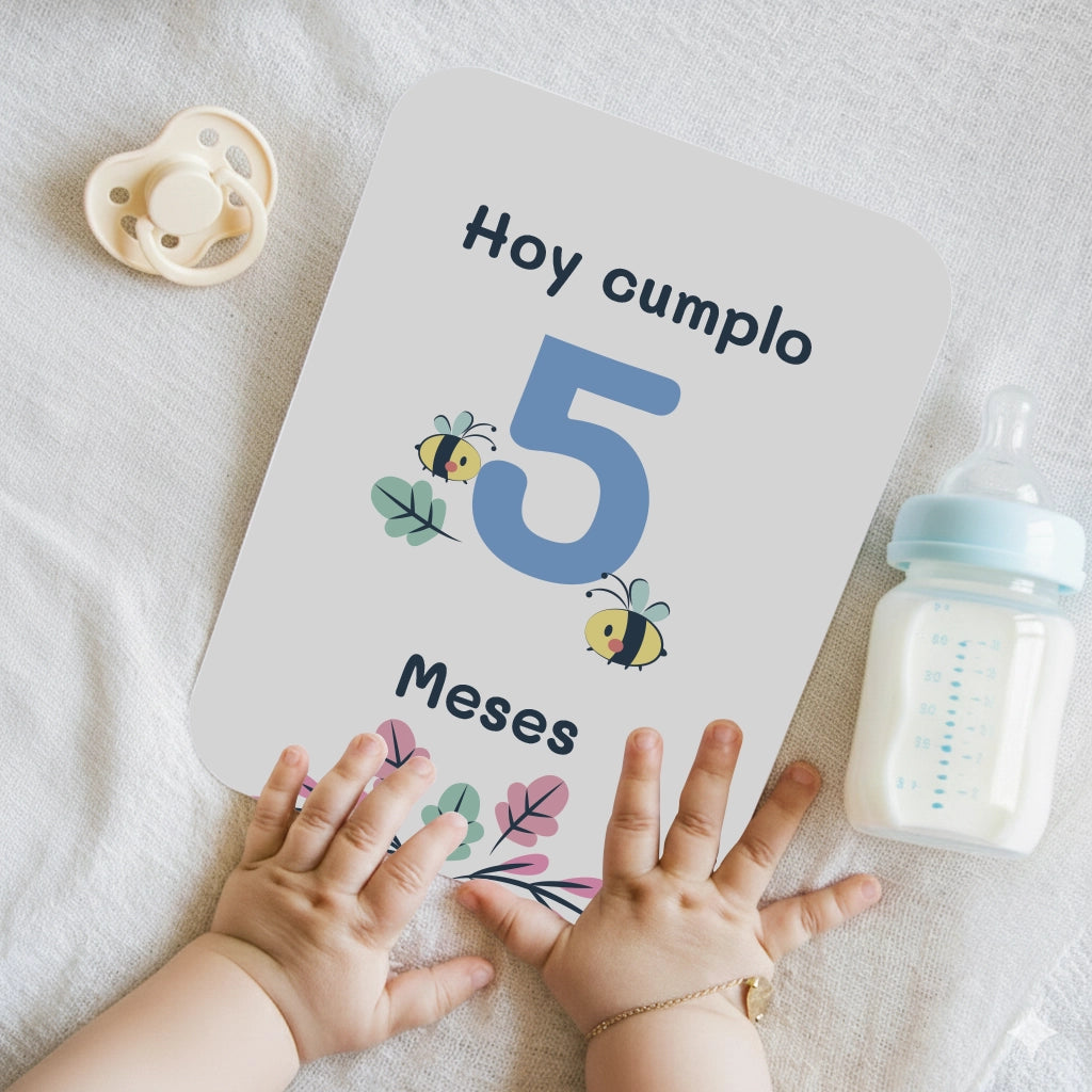 Set completo de tarjetas mes a mes y cumple meses bebé Jardín de recuerdos