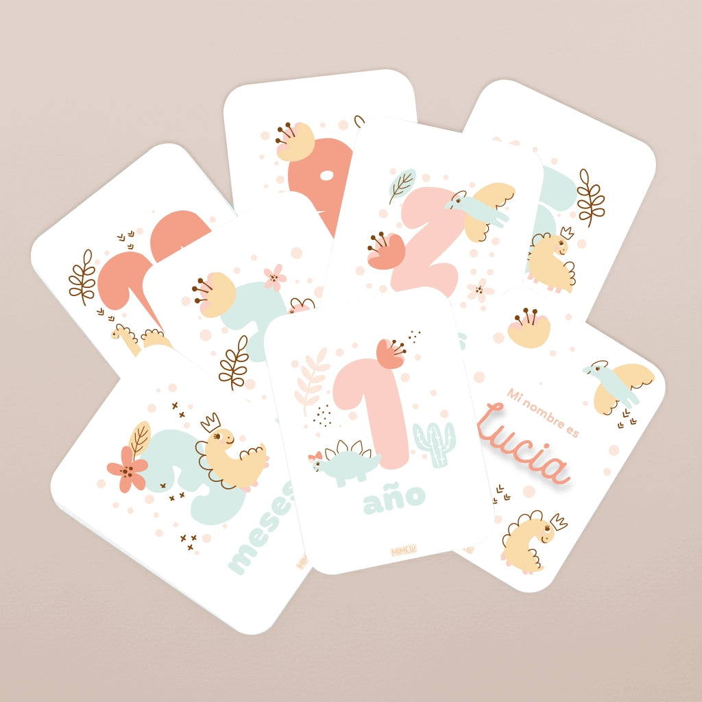 Tarjetas mes a mes - Peque Dino