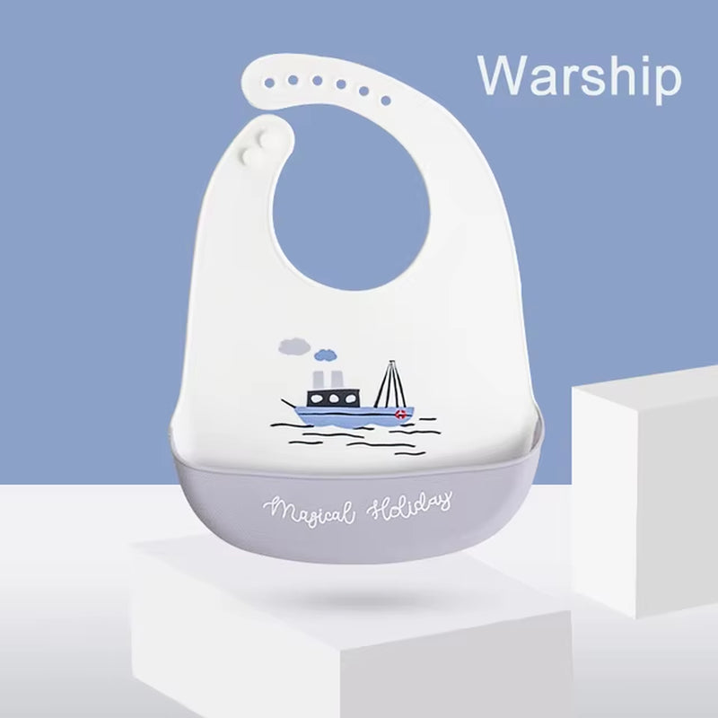 Babero de Silicona para Bebé con Recogedor – Impermeable, Ajustable y Fácil de Limpiar (BLW)